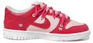 Order 【定制球鞋】 Nike Dunk Low 草莓熊 可愛 愛心 玫紅 解構鞋帶 低筒 板鞋 GS 紅白