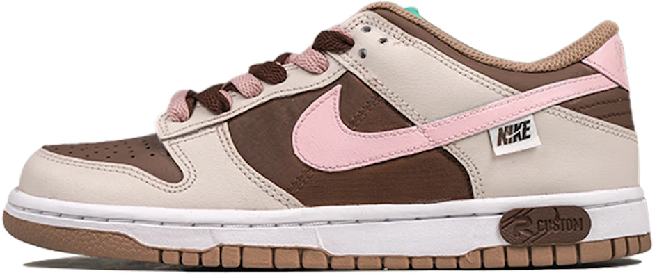 【客製球鞋】Nike Dunk Low 草莓巧克力 甜酷風 雙色鞋帶 低幫 板鞋 GS 粉棕 Buy 【客製球鞋】Nike Dunk Low 草莓巧克力 甜酷風 雙色鞋帶 低幫 板鞋 GS 粉棕
