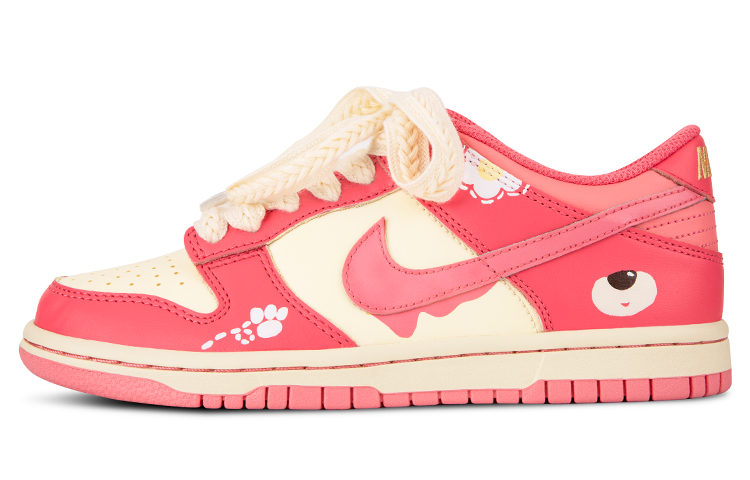 Buy 【訂製球鞋】 Nike Dunk Low 清新少女 草莓花 奶油小熊 復古潮流 休閒 低筒 板鞋 GS 黃紅