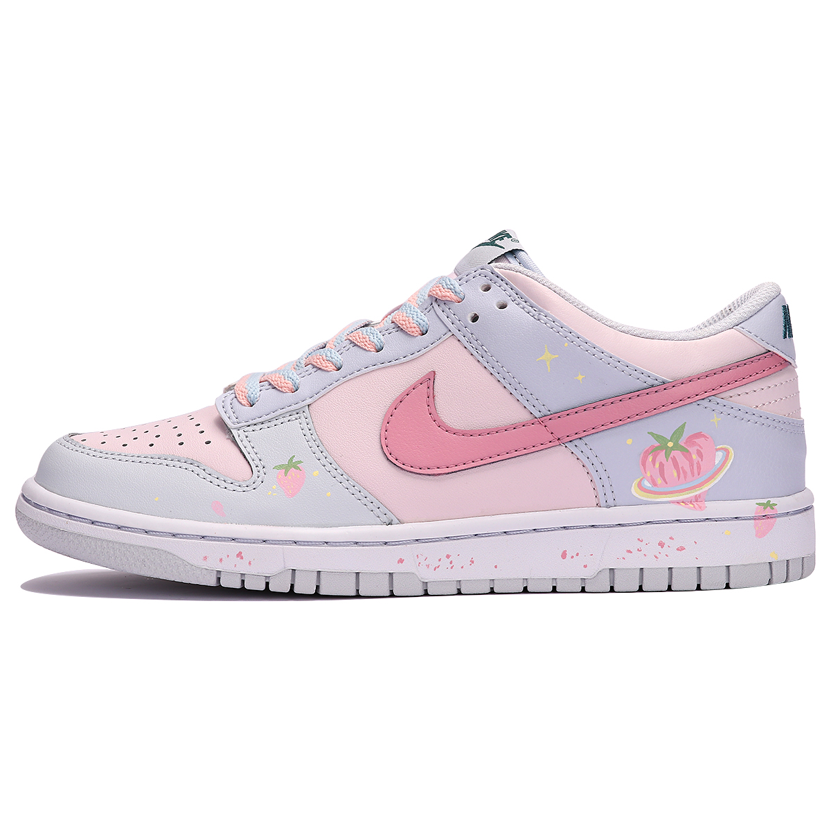 Buy 【定制球鞋】 Nike Dunk Low 草莓星球 甜美少女 休閒 百搭 低幫 板鞋 GS 藍粉