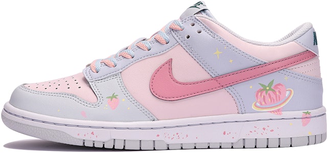 【定制球鞋】 Nike Dunk Low 草莓星球 甜美少女 休閒 百搭 低幫 板鞋 GS 藍粉 Buy 【定制球鞋】 Nike Dunk Low 草莓星球 甜美少女 休閒 百搭 低幫 板鞋 GS 藍粉