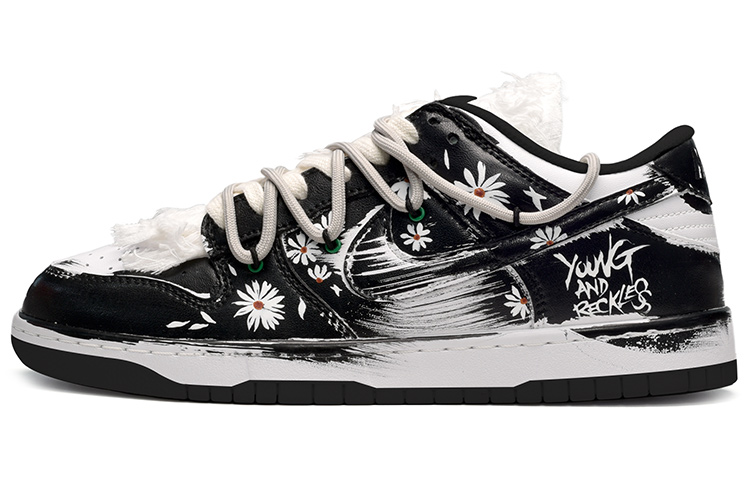 [Custom Shoes] Nike Dunk Low 'Street Graffiti Daisy Black White Grey'