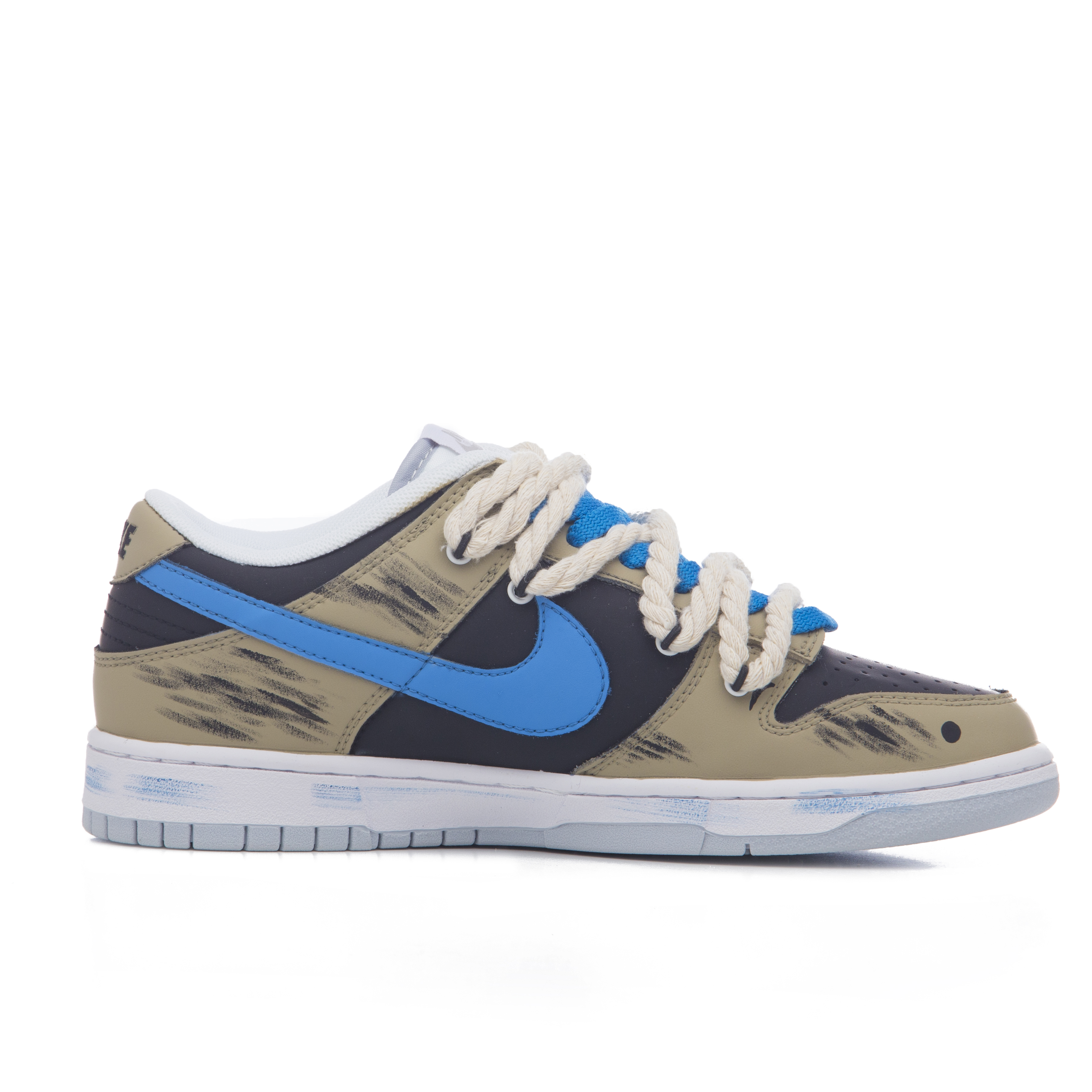 Order [Kasut Custom] Nike Dunk Low 'Grafiti Jalan Dinding Kelabu Biru Coklat' DV0831-101(Team60-男款后街)