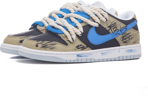 【定製籃球鞋】 Nike Dunk Low 巷弄 街頭 塗鴉 灰牆 復古 低筒 板鞋 男款 藍棕 Lookbook 【定製籃球鞋】 Nike Dunk Low 巷弄 街頭 塗鴉 灰牆 復古 低筒 板鞋 男款 藍棕