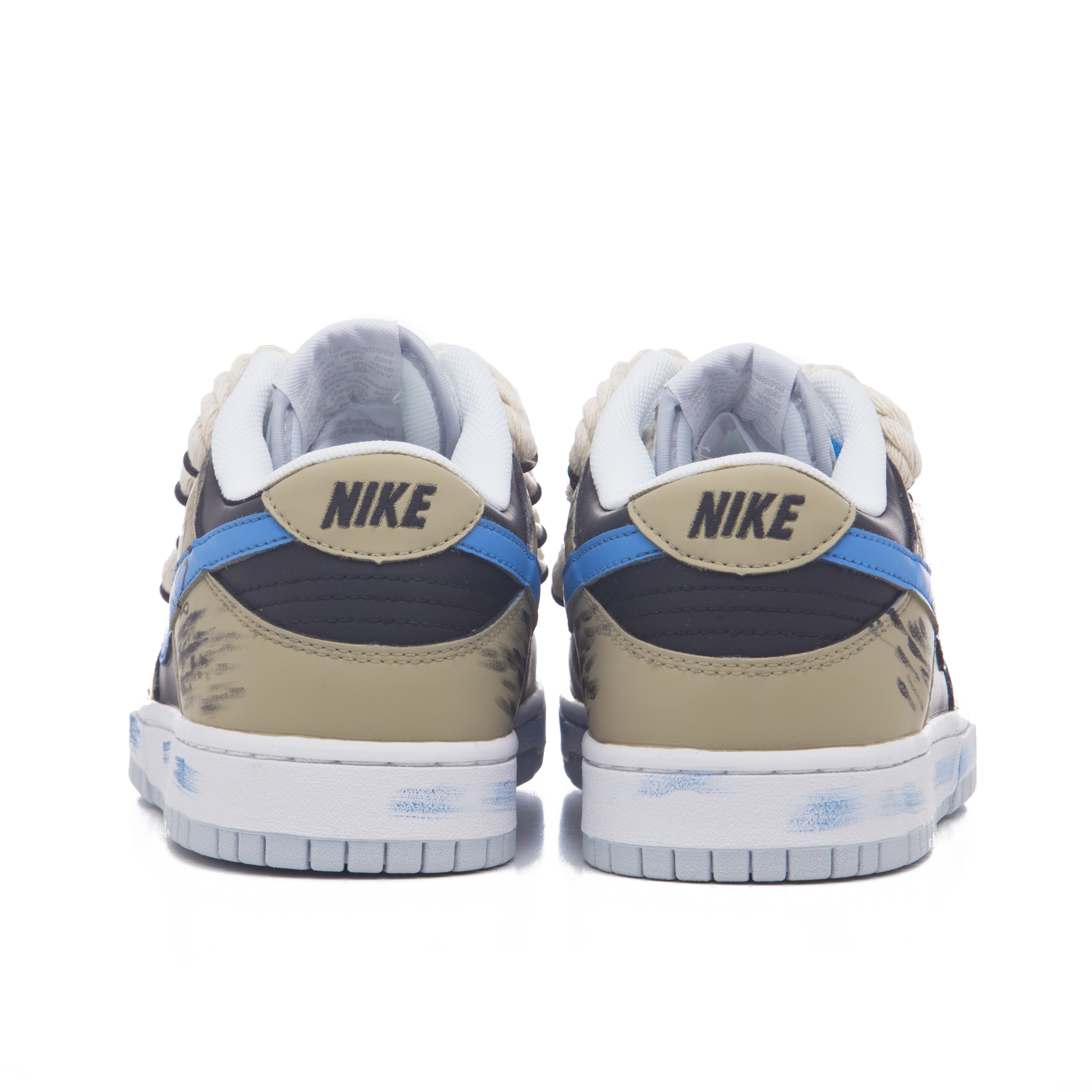 Shop [Kasut Custom] Nike Dunk Low 'Grafiti Jalan Dinding Kelabu Biru Coklat' DV0831-101(Team60-男款后街)