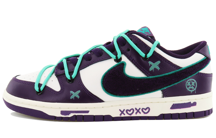 Buy 나이키 덩크 로우 '스트릿 그래피티 화이트 퍼플' (커스텀) DQ7683-100(Team10-街头涂鸦）