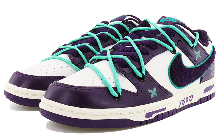 Lookbook 나이키 덩크 로우 '스트릿 그래피티 화이트 퍼플' (커스텀) DQ7683-100(Team10-街头涂鸦）