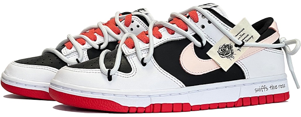 【訂製球鞋】Nike Dunk Low 細嗅薔薇 春夏系列 簡約 中性風 高街 低幫 板鞋 男女同款 黑白 Lookbook 【訂製球鞋】Nike Dunk Low 細嗅薔薇 春夏系列 簡約 中性風 高街 低幫 板鞋 男女同款 黑白