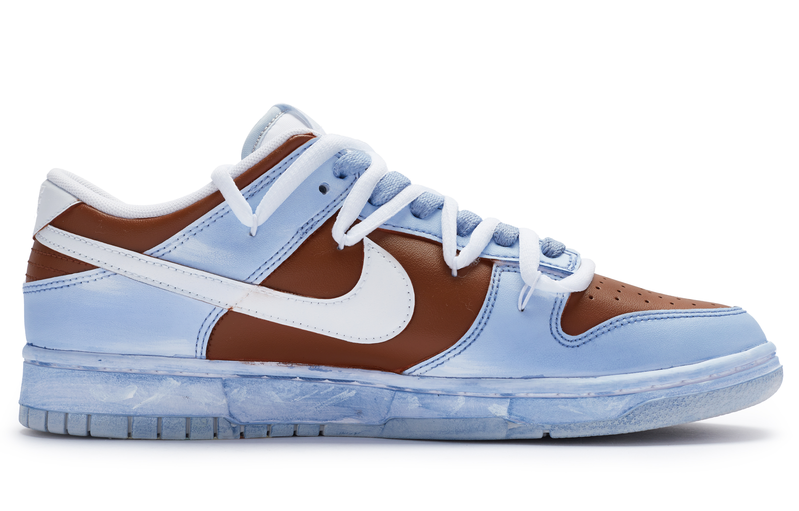 Order 【定製球鞋】Nike Dunk Low 冰吸生巧 夏日飲品 清爽簡約 手繪噴繪 低幫 板鞋 男款 藍棕