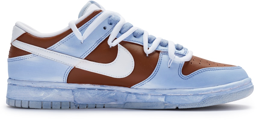 【定製球鞋】Nike Dunk Low 冰吸生巧 夏日飲品 清爽簡約 手繪噴繪 低幫 板鞋 男款 藍棕 Order 【定製球鞋】Nike Dunk Low 冰吸生巧 夏日飲品 清爽簡約 手繪噴繪 低幫 板鞋 男款 藍棕