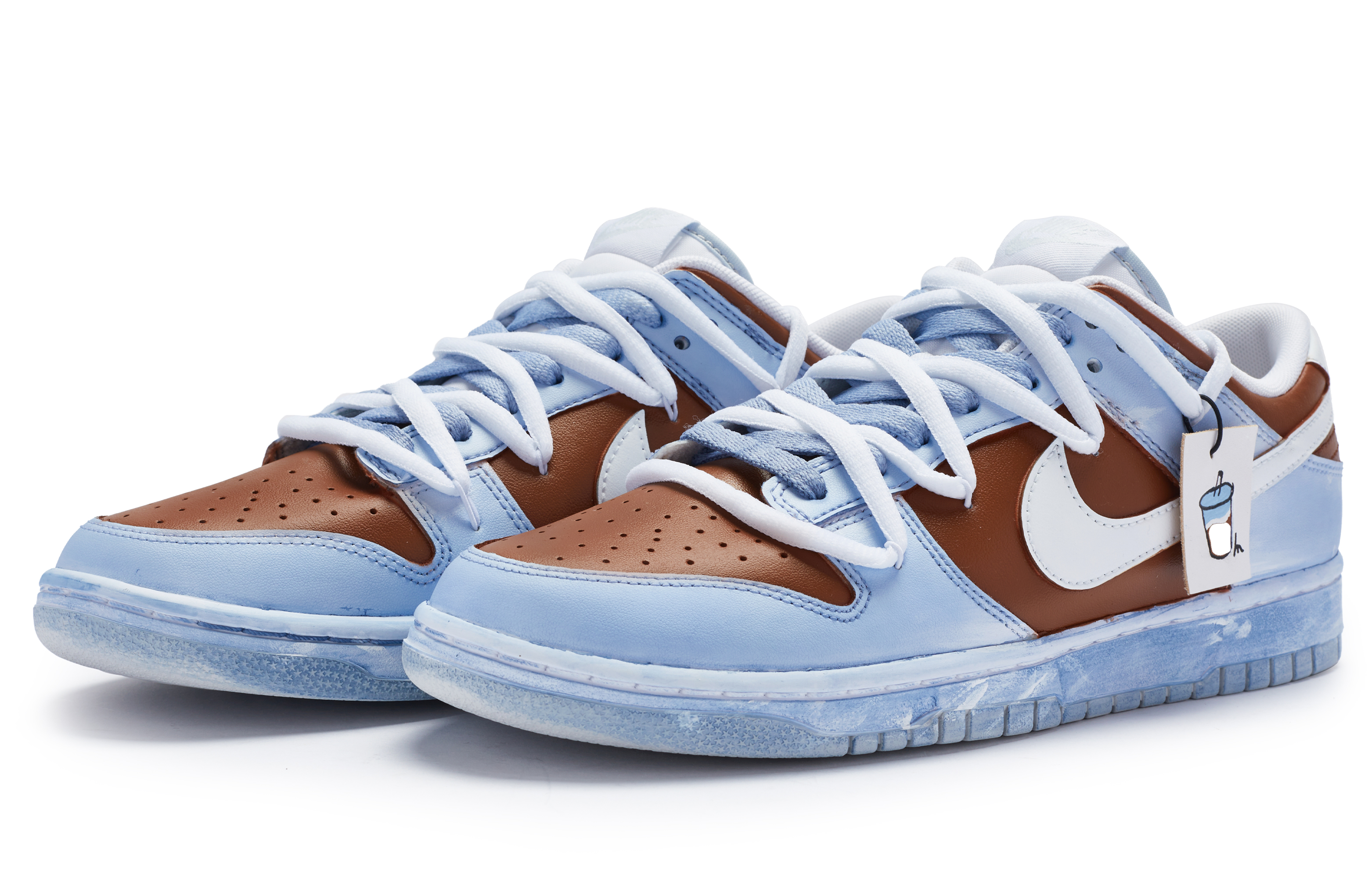 Lookbook 【定製球鞋】Nike Dunk Low 冰吸生巧 夏日飲品 清爽簡約 手繪噴繪 低幫 板鞋 男款 藍棕