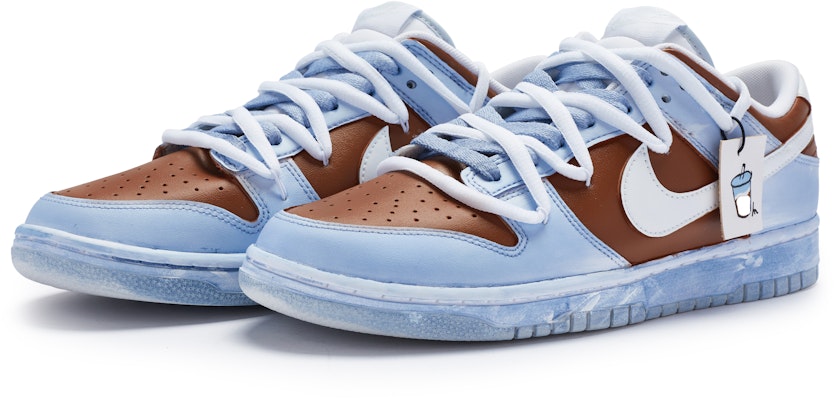 【定製球鞋】Nike Dunk Low 冰吸生巧 夏日飲品 清爽簡約 手繪噴繪 低幫 板鞋 男款 藍棕 Lookbook 【定製球鞋】Nike Dunk Low 冰吸生巧 夏日飲品 清爽簡約 手繪噴繪 低幫 板鞋 男款 藍棕