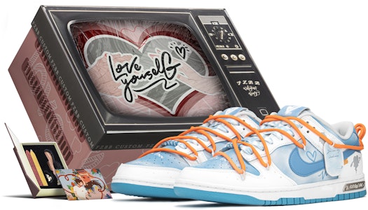 【定製球鞋】Nike Dunk Low FZBB 夏日清雲 澄空之愛 情人禮盒 火漆信封 低筒 板鞋 男款 北卡藍 Buy 【定製球鞋】Nike Dunk Low FZBB 夏日清雲 澄空之愛 情人禮盒 火漆信封 低筒 板鞋 男款 北卡藍
