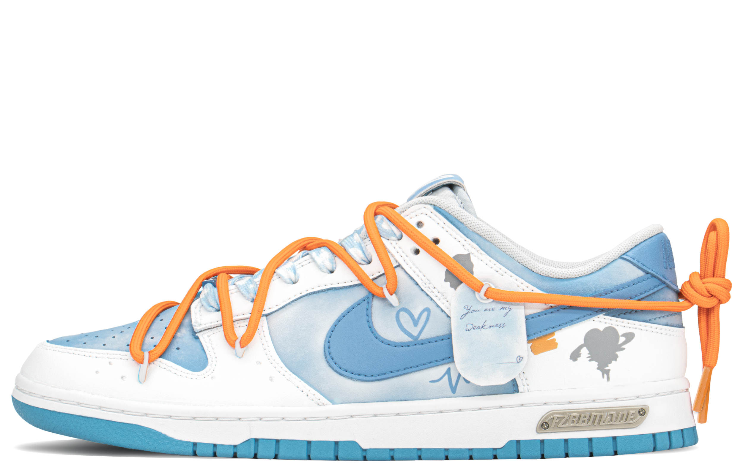 Order 【カスタムシューズ】ナイキダンクロー「サマーブルーラブ」 DV0831-001(TeamA-DK澄空之爱)