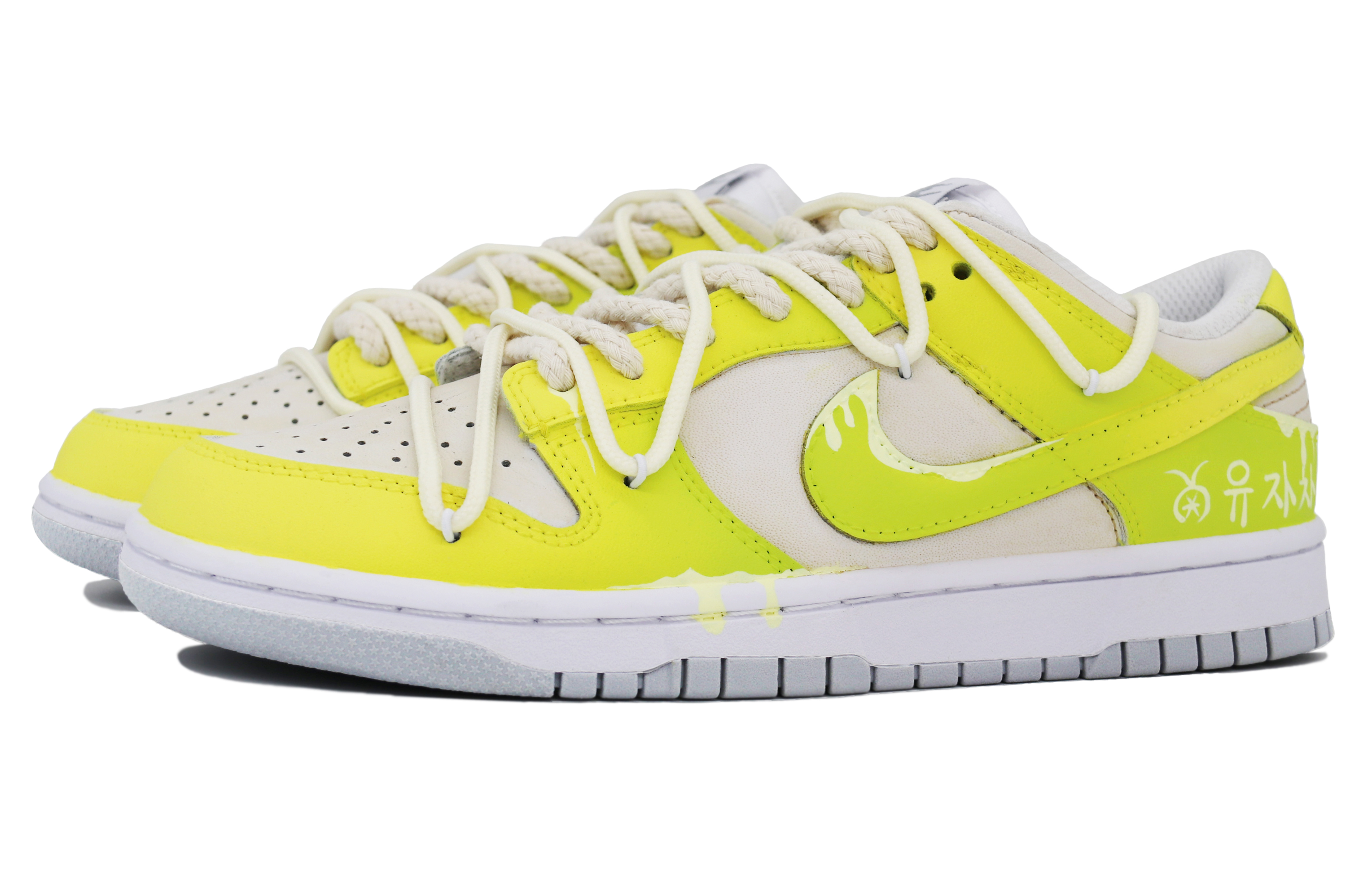 Lookbook 【訂製球鞋】Nike Dunk 低筒 夏日橘柚香 漸變 塗鴉 清新 簡約 低筒 板鞋 男款 黃綠色