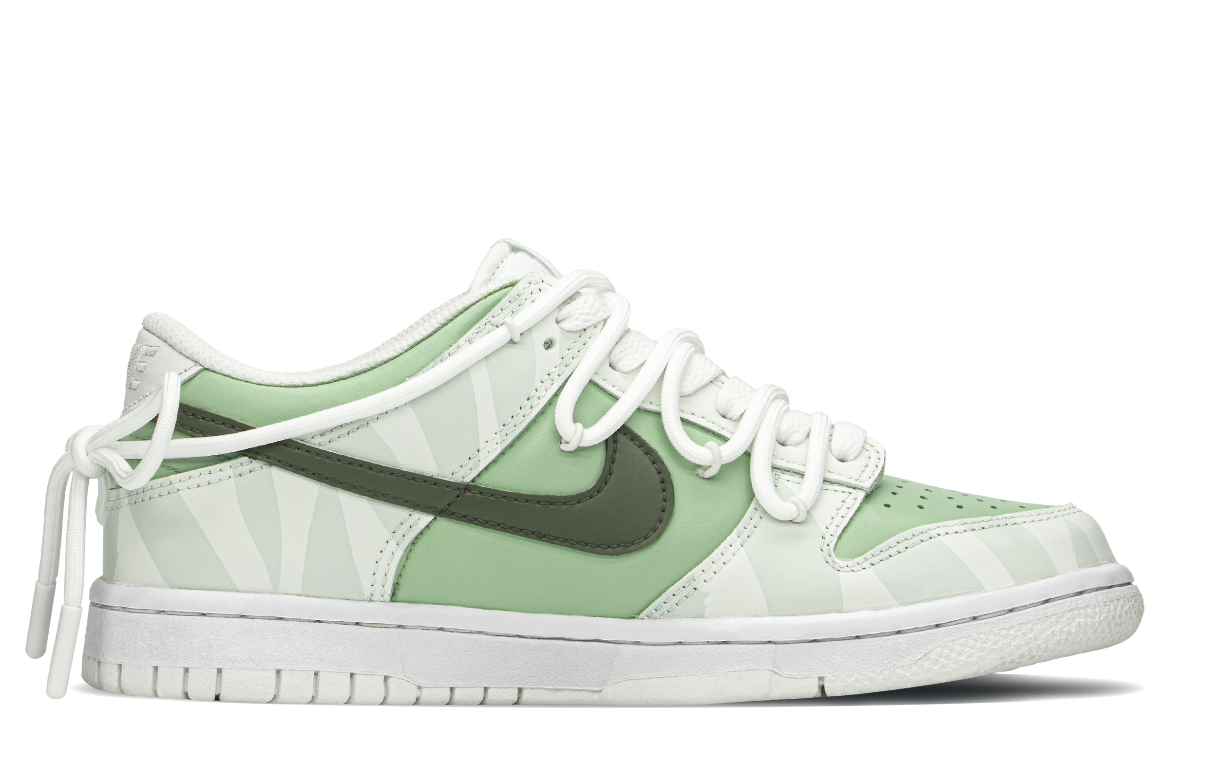 Order [Sneakers Kustom] Nike Dunk Low 'Summer Coast Palm Tree Hijau-Putih' DH9765-100(TeamA-盛夏海岸)