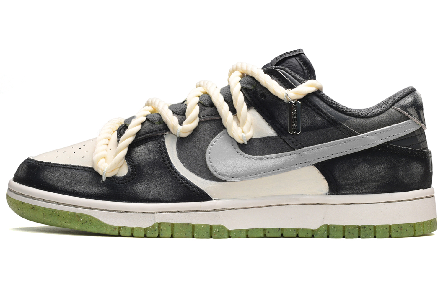 Buy [Kasut Custom] Nike Dunk Low 'Summer Fresh Hitam Putih Kelabu' DQ7681-001(TeamE-男款重金属黑白灰)