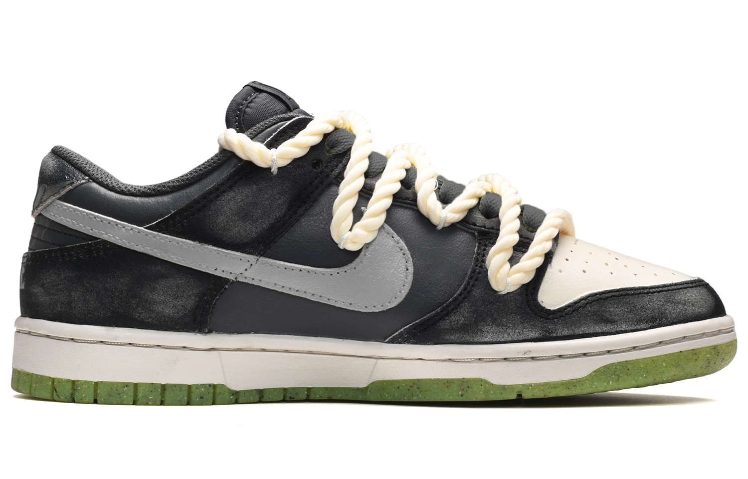 Order [Kasut Custom] Nike Dunk Low 'Summer Fresh Hitam Putih Kelabu' DQ7681-001(TeamE-男款重金属黑白灰)