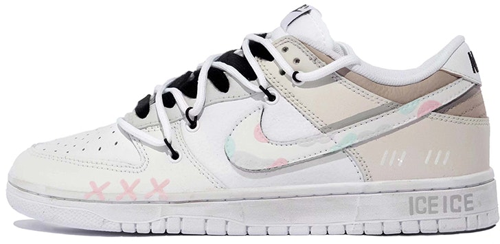 custom-shoes-nike-dunk-low-summer-ice-cream-brown-pink-white