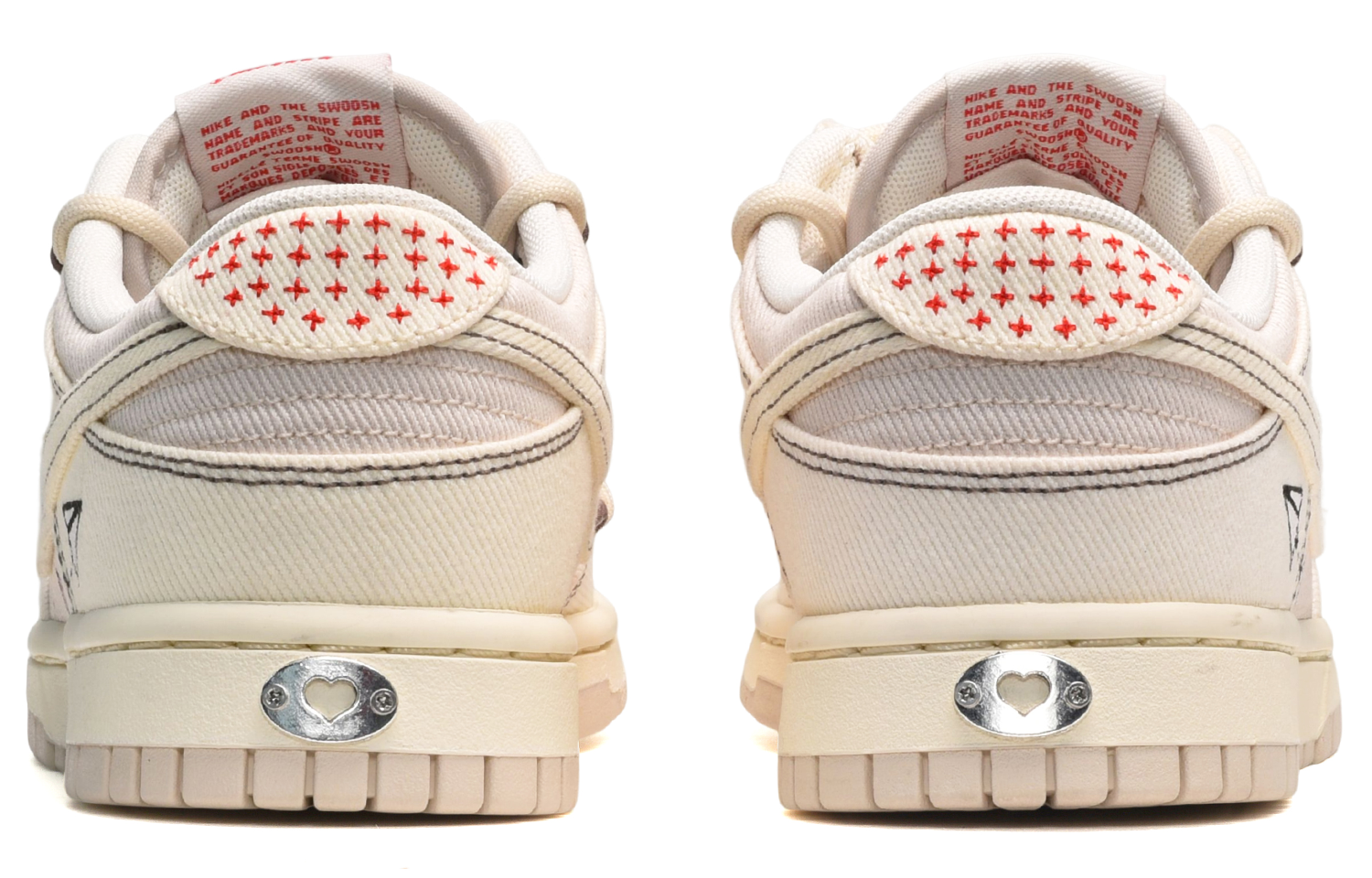 Shop 【訂製球鞋】Nike Dunk Low 復古風 夏日清爽 愛心情書 低筒 板鞋 男女同款 米白粉