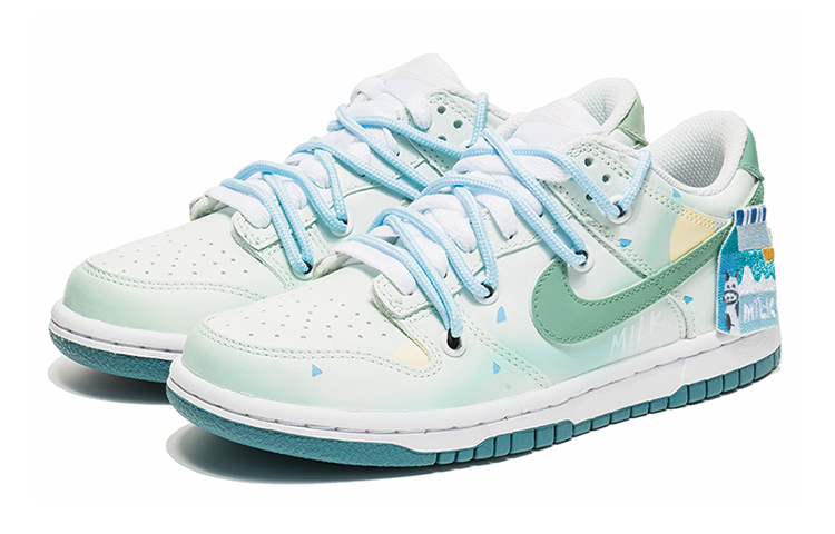 Lookbook 나이키 덩크 로우 '여름밀크 자수 화이트 그린' (커스텀) FD9911-101(TeamB-女款牛奶刺绣)