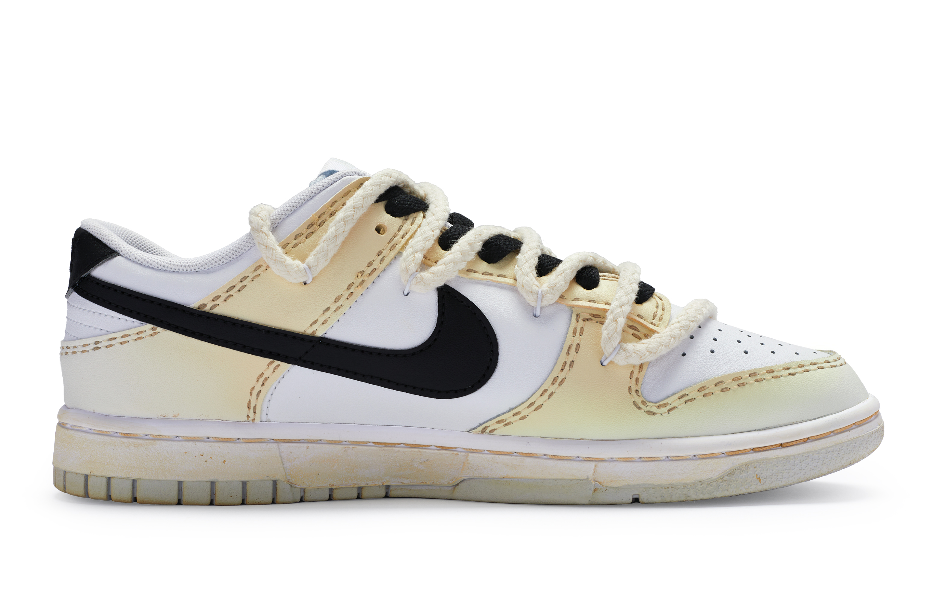 Order 나이키 덩크 로우 '썸머 옥시다이즈드 블랙' (커스텀) DH9765-102(Team80-女款氧化黑复古黄)