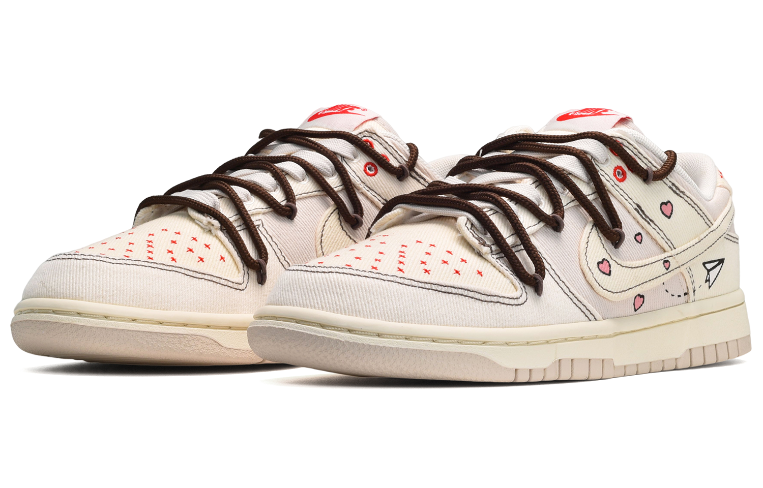 Lookbook [Zapatillas Personalizadas] Nike Dunk Low 'Avión de Papel de Verano' DV0834-100(TeamE-男女同款纸飞机米白粉)