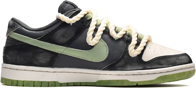 【訂製球鞋】 Nike Dunk Low 夏日清新 老化處理 重金屬 低筒 板鞋 男款 黑白綠 Order 【訂製球鞋】 Nike Dunk Low 夏日清新 老化處理 重金屬 低筒 板鞋 男款 黑白綠