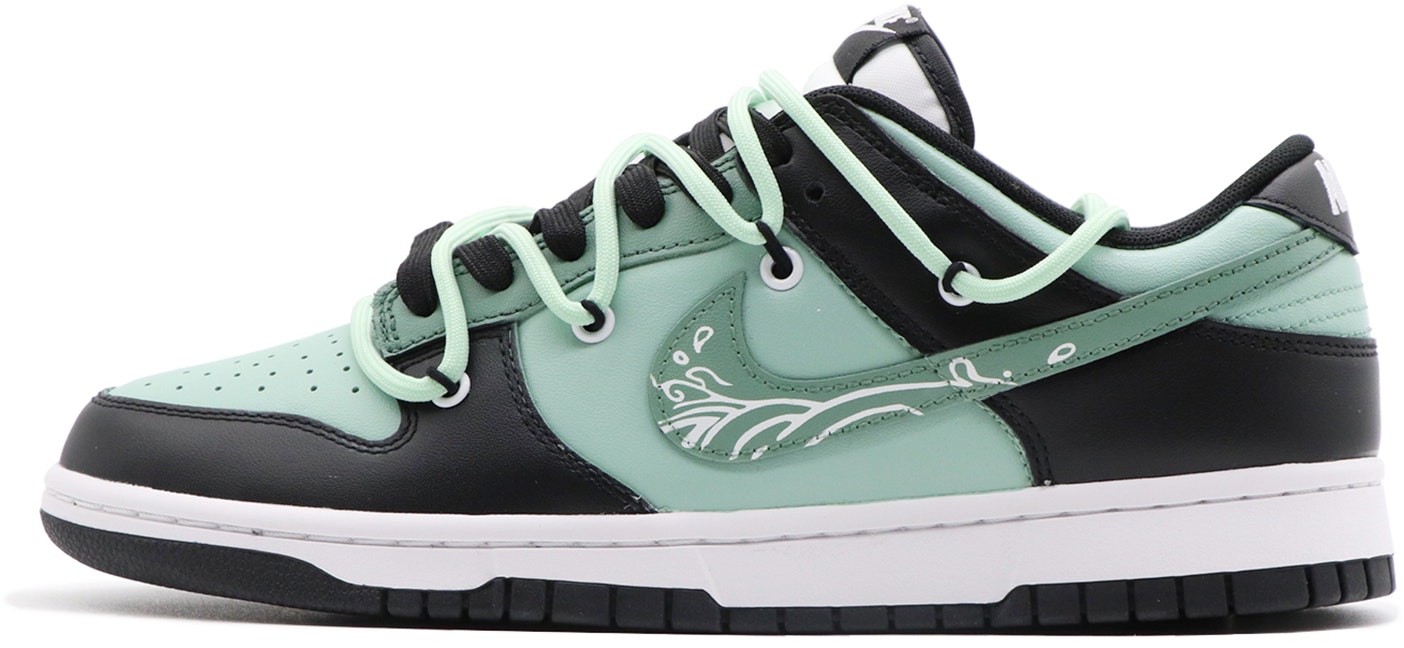 custom-shoes-nike-dunk-low-summer-ripple-black-white-green