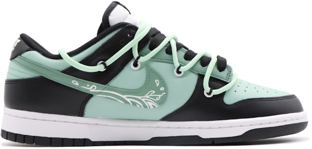 【訂製球鞋】 Nike Dunk Low 夏日巧禮 盛夏水紋 復古 百搭 低筒 滑板鞋 男款 黑白綠 Order 【訂製球鞋】 Nike Dunk Low 夏日巧禮 盛夏水紋 復古 百搭 低筒 滑板鞋 男款 黑白綠