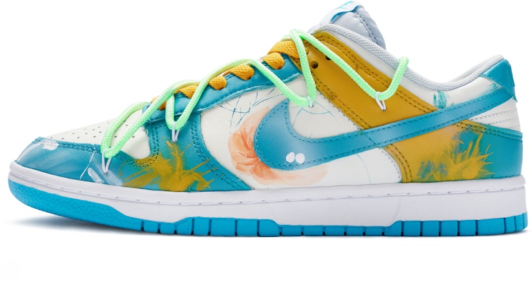 【定製球鞋】Nike Dunk Low BIGNIU 解構 飛濺夏日 手繪噴繪 低筒 滑板鞋 男款 藍白黃 Buy 【定製球鞋】Nike Dunk Low BIGNIU 解構 飛濺夏日 手繪噴繪 低筒 滑板鞋 男款 藍白黃