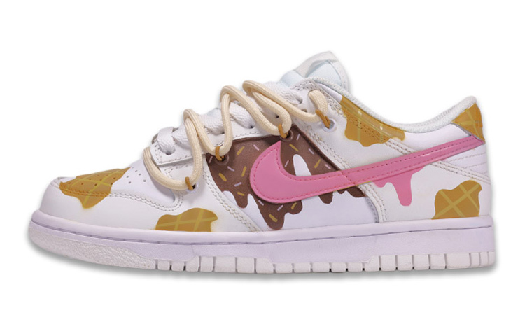 Buy [Zapatillas Personalizadas] Nike Dunk Low 'Helado Waffle de Verano' DH9765-100(TeamF-女款华夫冰淇淋粉白)