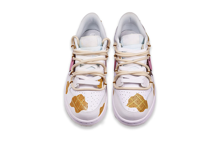 Shop [Zapatillas Personalizadas] Nike Dunk Low 'Helado Waffle de Verano' DH9765-100(TeamF-女款华夫冰淇淋粉白)