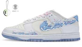 【定制球鞋】 Nike Dunk Low 811製造 浪潮漫遊 夏日感 街頭塗鴉 手繪噴繪 低幫 板鞋 男款 白藍灰 Buy 【定制球鞋】 Nike Dunk Low 811製造 浪潮漫遊 夏日感 街頭塗鴉 手繪噴繪 低幫 板鞋 男款 白藍灰