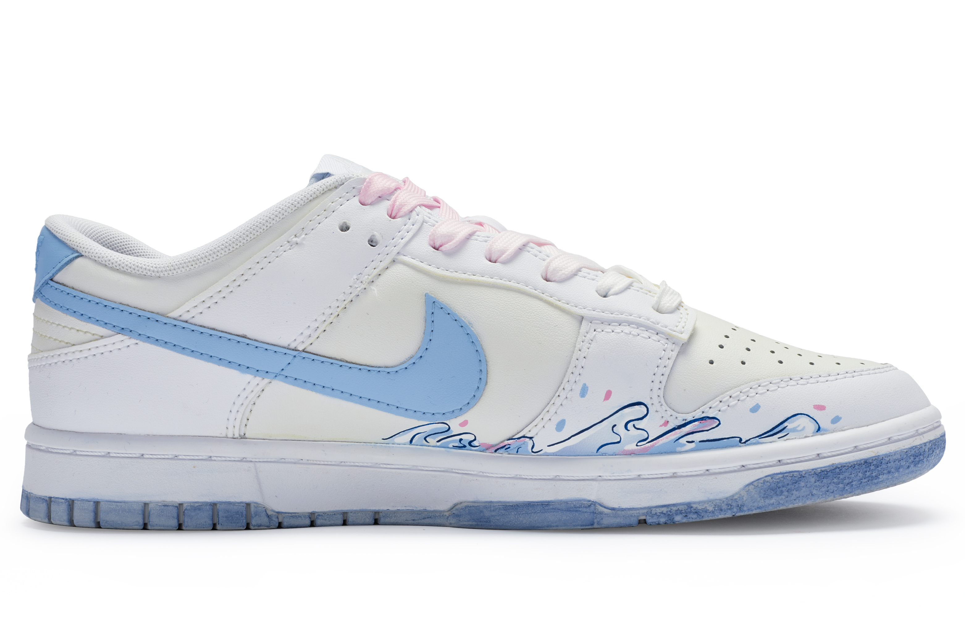 Order 【定制球鞋】 Nike Dunk Low 811製造 浪潮漫遊 夏日感 街頭塗鴉 手繪噴繪 低幫 板鞋 男款 白藍灰