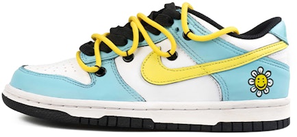 【訂制球鞋】Nike Dunk Low Vibe做舊 高街 解構綁帶 太陽花 小雛菊 塗鴉 休閒 可愛 禮物推薦 低幫 板鞋 GS 黃藍色 Buy 【訂制球鞋】Nike Dunk Low Vibe做舊 高街 解構綁帶 太陽花 小雛菊 塗鴉 休閒 可愛 禮物推薦 低幫 板鞋 GS 黃藍色