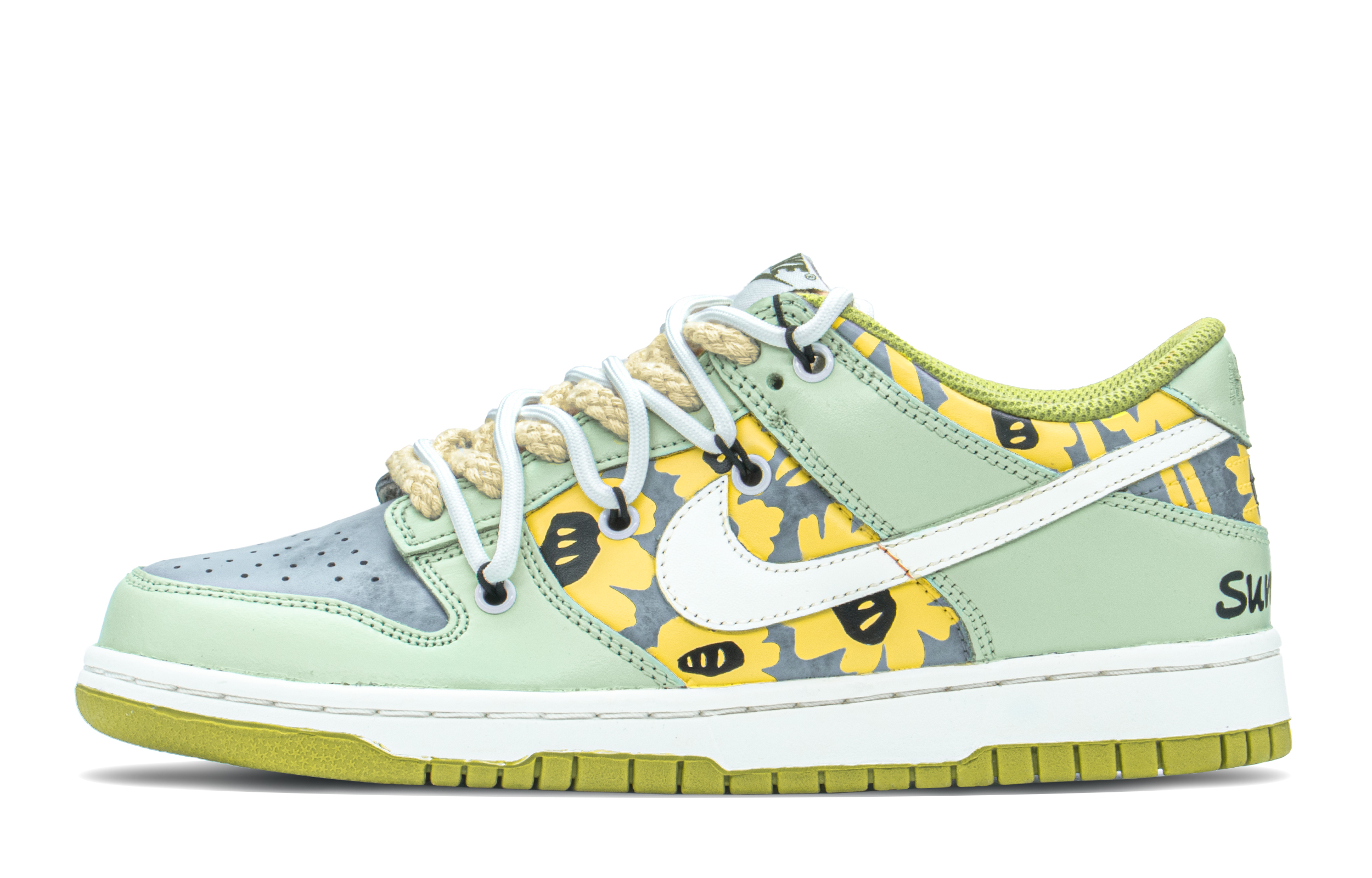 Buy 나이키 덩크 로우 '해바라기 빈티지' (커스텀) DV9108-711(TeamA-DK涂鸦太阳花S-BOX)