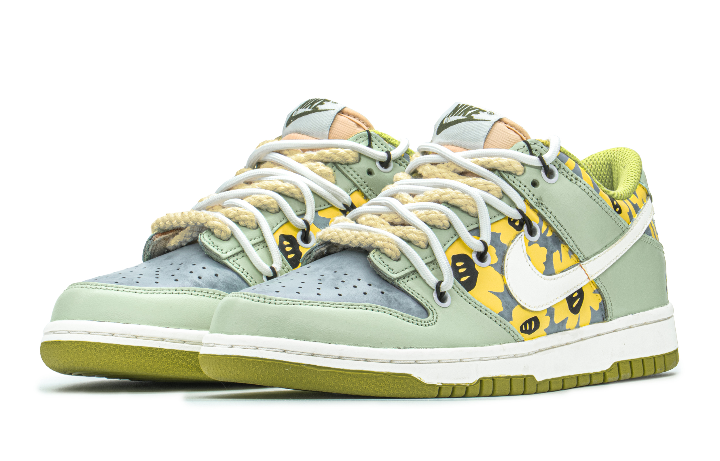 Lookbook 나이키 덩크 로우 '해바라기 빈티지' (커스텀) DV9108-711(TeamA-DK涂鸦太阳花S-BOX)