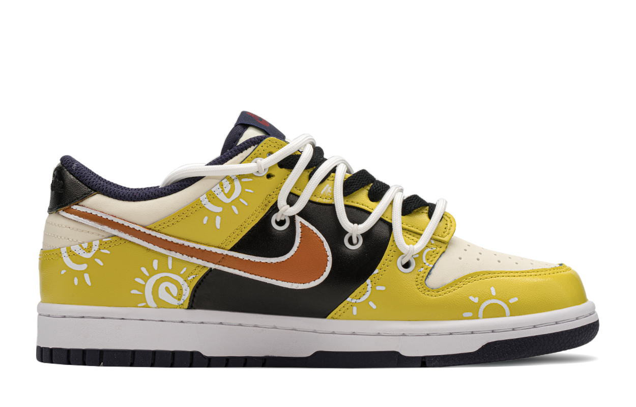 Lookbook [定制鞋] 耐克Dunk Low '向阳黄黑' FV8119-161(TeamA-太阳花)