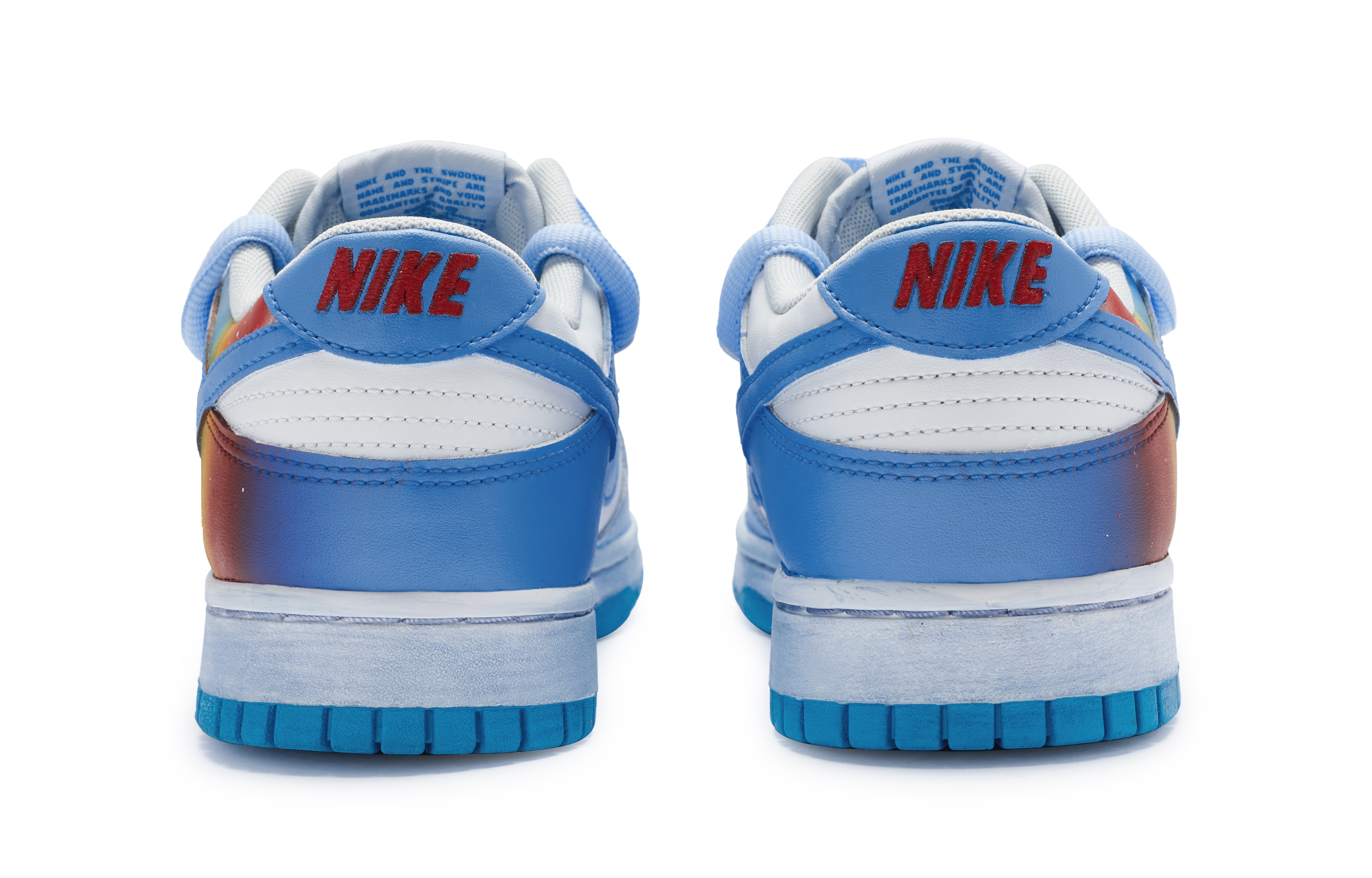 Shop [Kasut Custom] Nike Dunk Low 'Sunny Rainbow Putih Biru Merah' DV0831-001-442840