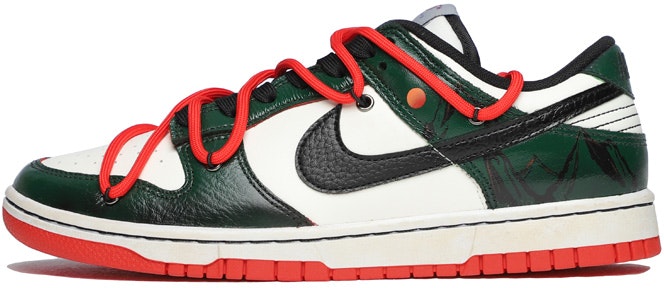 custom-shoes-nike-dunk-low-sunset-forest-green