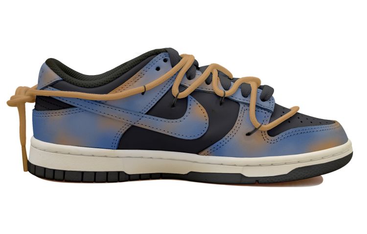 Order [Sepatu Kustom] Nike Dunk Low 'Gradasi Matahari Hitam Biru Kuning' DD1391-100(Team拾玖-落日晚霞S-BOX）