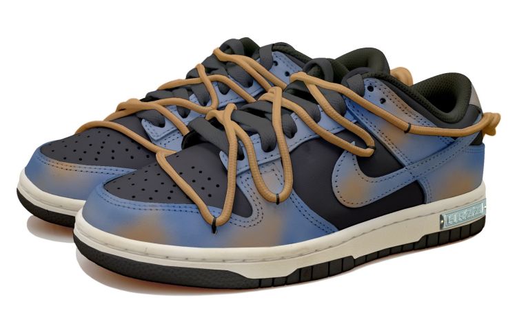 Lookbook [Sepatu Kustom] Nike Dunk Low 'Gradasi Matahari Hitam Biru Kuning' DD1391-100(Team拾玖-落日晚霞S-BOX）