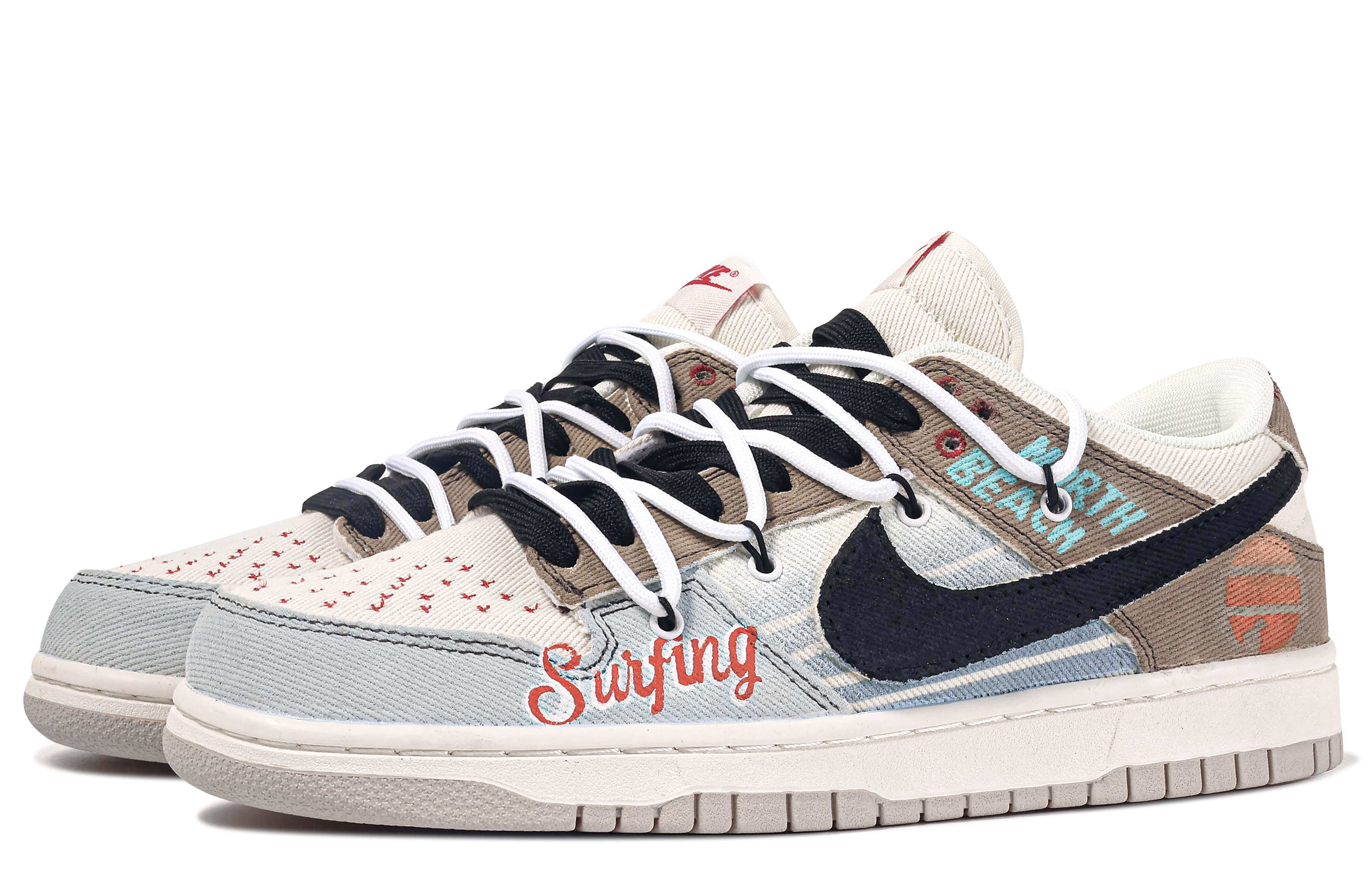 Lookbook [定制鞋] 耐克Dunk Low '冲浪小屋' 蓝白棕色 DV0834-100(TeamM-男女款冲浪小屋S-BOX)