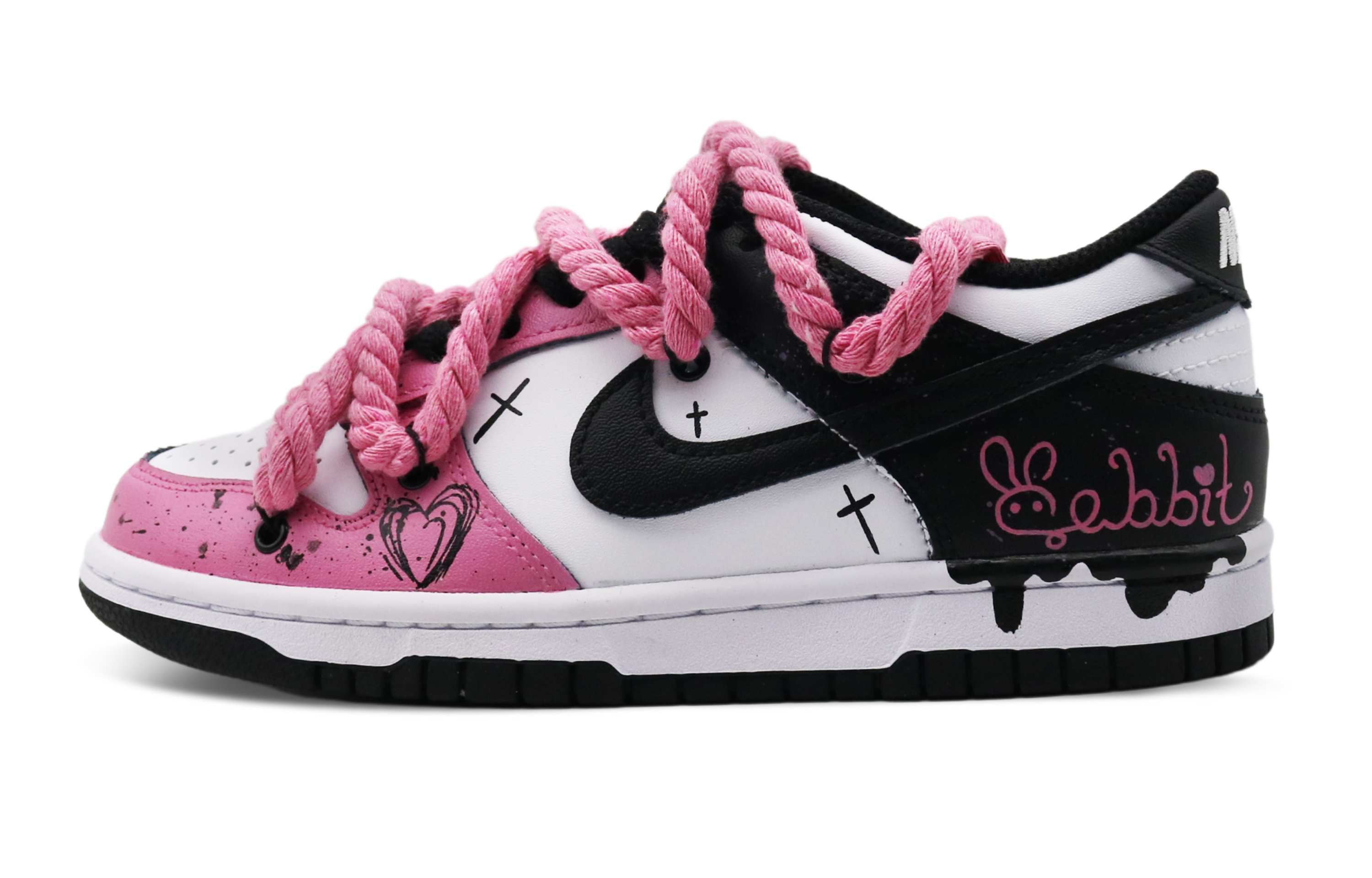 Buy [Zapatos Personalizados] Nike Dunk Low 'Sweet Gothic Graffiti Negro Rosa' CW1590-100(Team8-女款甜酷萝莉粉黑)