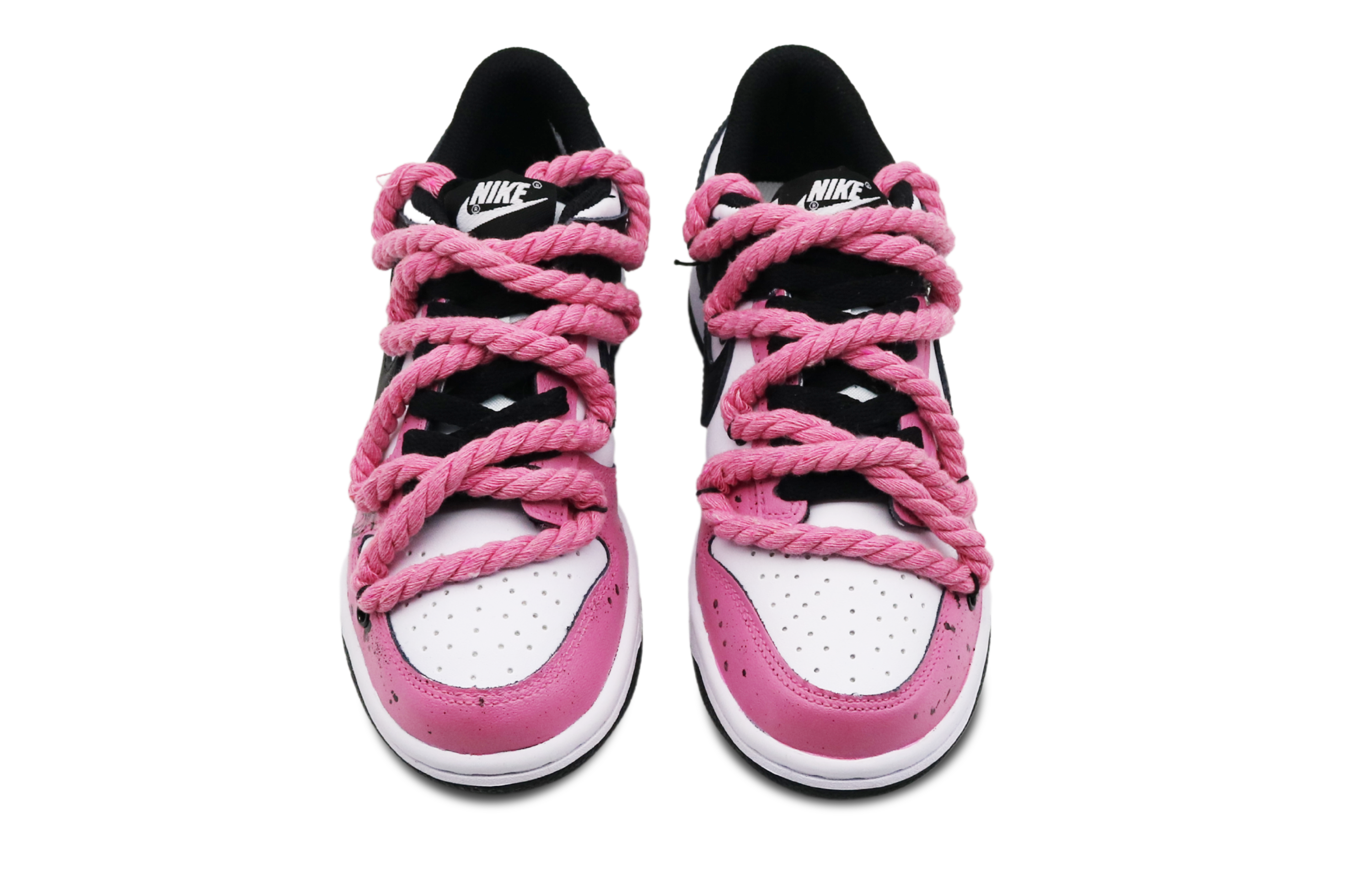 Shop [Zapatos Personalizados] Nike Dunk Low 'Sweet Gothic Graffiti Negro Rosa' CW1590-100(Team8-女款甜酷萝莉粉黑)