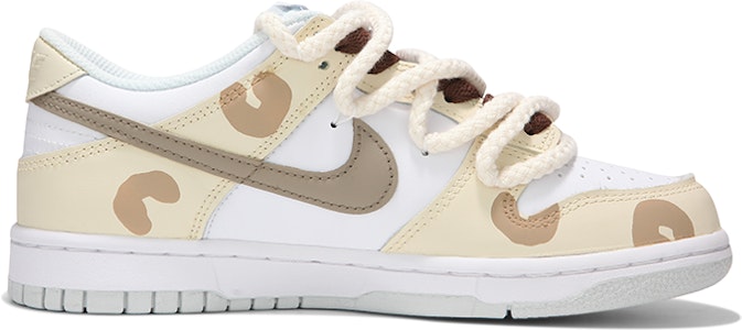 【客製球鞋】 Nike Dunk Low 火心 腰果小熊 甜妹奶茶色系 麻繩綁帶 低筒 板鞋 GS 淡黃色 Order 【客製球鞋】 Nike Dunk Low 火心 腰果小熊 甜妹奶茶色系 麻繩綁帶 低筒 板鞋 GS 淡黃色