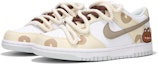 Lookbook 【客製球鞋】 Nike Dunk Low 火心 腰果小熊 甜妹奶茶色系 麻繩綁帶 低筒 板鞋 GS 淡黃色