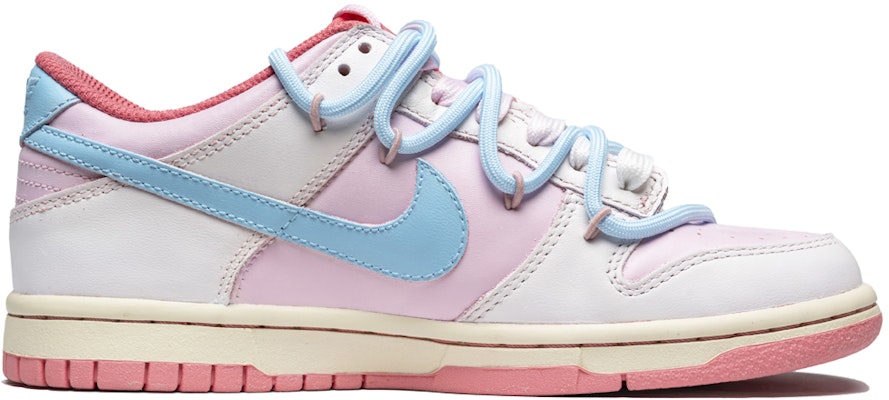 【訂製球鞋】Nike Dunk Low 復古潮流 甜心芭比 防滑耐磨 低筒 板鞋 GS 粉白 Order 【訂製球鞋】Nike Dunk Low 復古潮流 甜心芭比 防滑耐磨 低筒 板鞋 GS 粉白