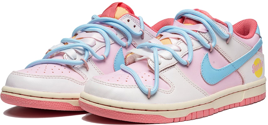 【訂製球鞋】Nike Dunk Low 復古潮流 甜心芭比 防滑耐磨 低筒 板鞋 GS 粉白 Lookbook 【訂製球鞋】Nike Dunk Low 復古潮流 甜心芭比 防滑耐磨 低筒 板鞋 GS 粉白